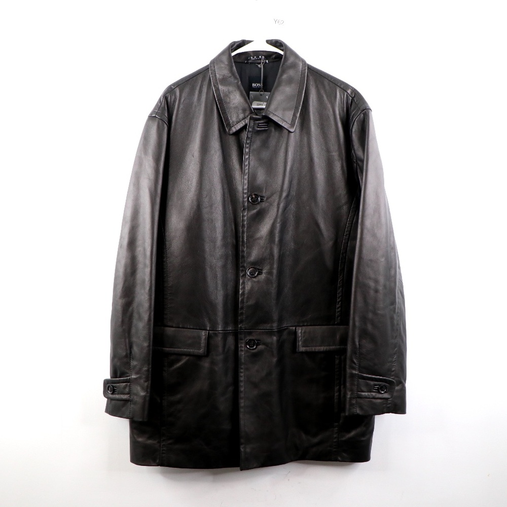 New Hugo Boss Soft Lamb Leather Jacket Black